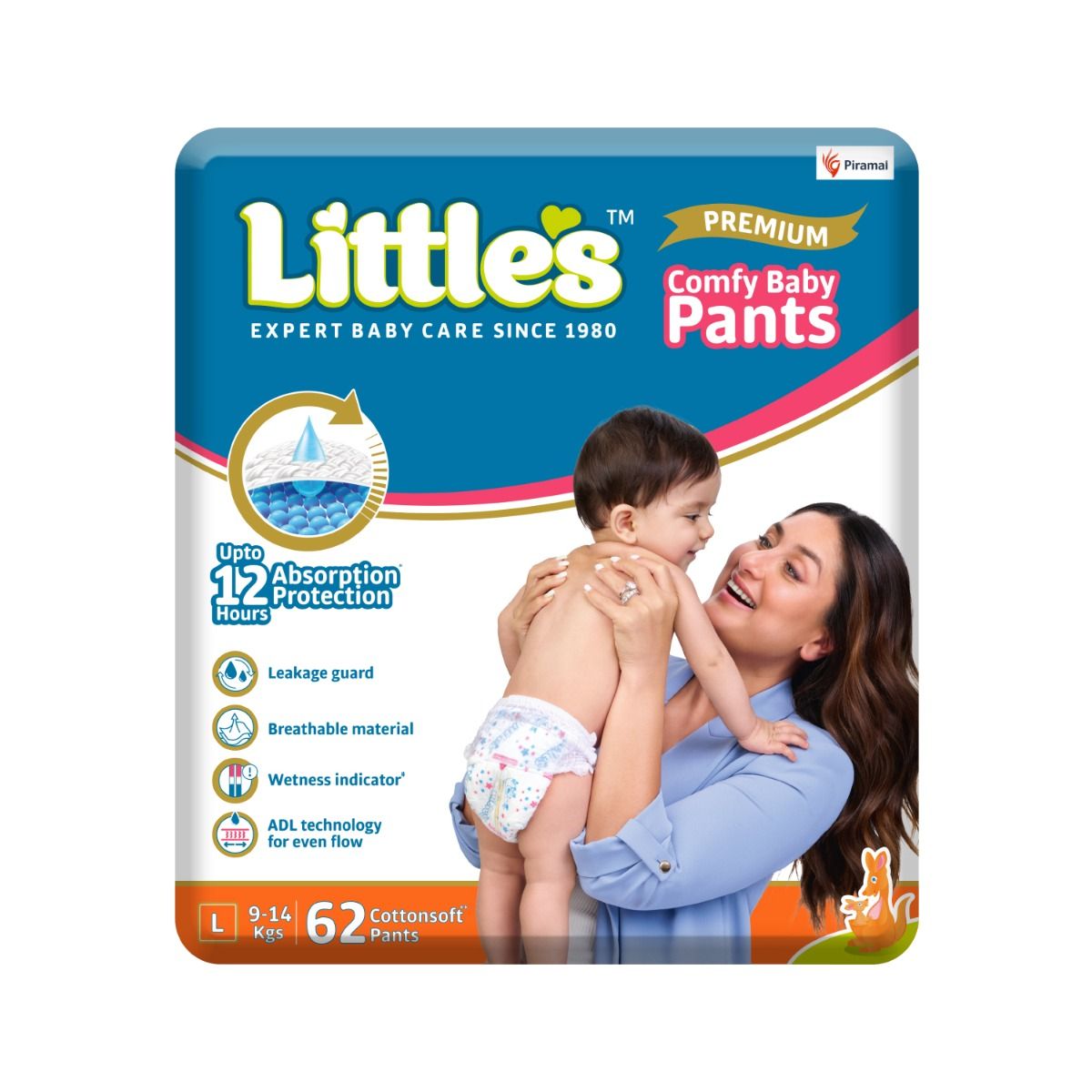 Little's Premium Comfy Baby Diaper Pants Large, 62 Count Price, Uses