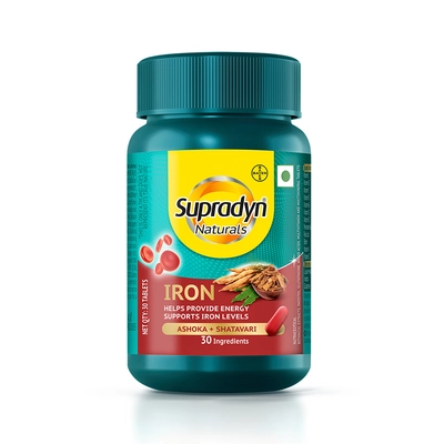 Supradyn Naturals Iron with Ashoka &amp; Shatavari, 30 Tablets, Pack of 1