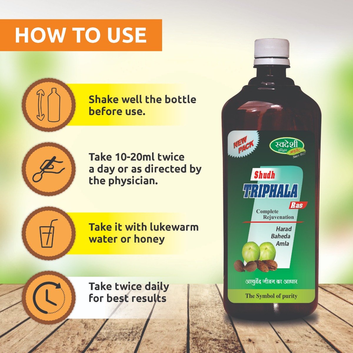 Swadeshi Shudh Triphala Ras Juice, 1000 ml, Pack of 1 Swadeshi Shudh Triphala Ras Juice, 1000 ml, Pack of 1