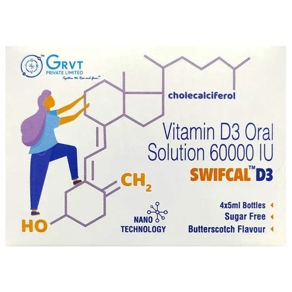 Swifcal D3 Sugar Free Butterscotch Flavour Oral Solution 5 ml