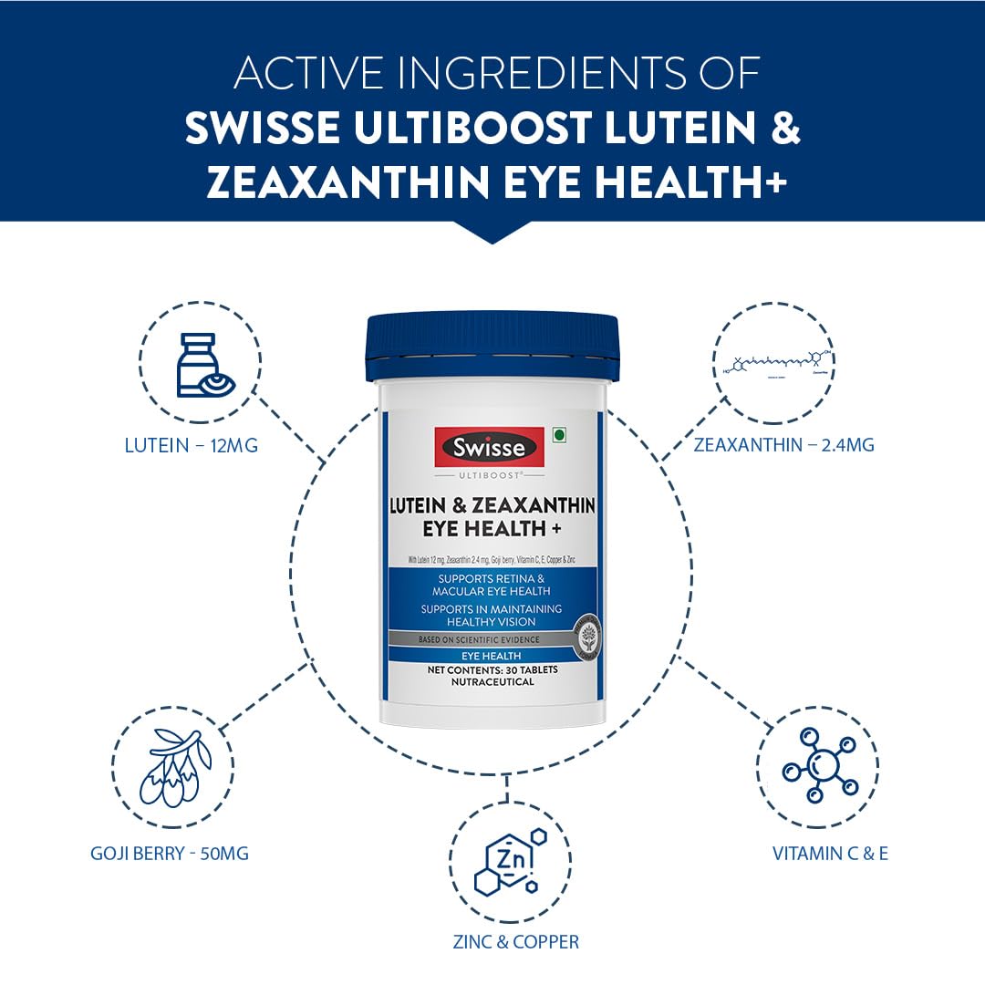 Swisse Ultiboost Lutein & Zeaxanthin Eye Health+, 30 Tablets, Pack of 1 Swisse Ultiboost Lutein & Zeaxanthin Eye Health+, 30 Tablets, Pack of 1