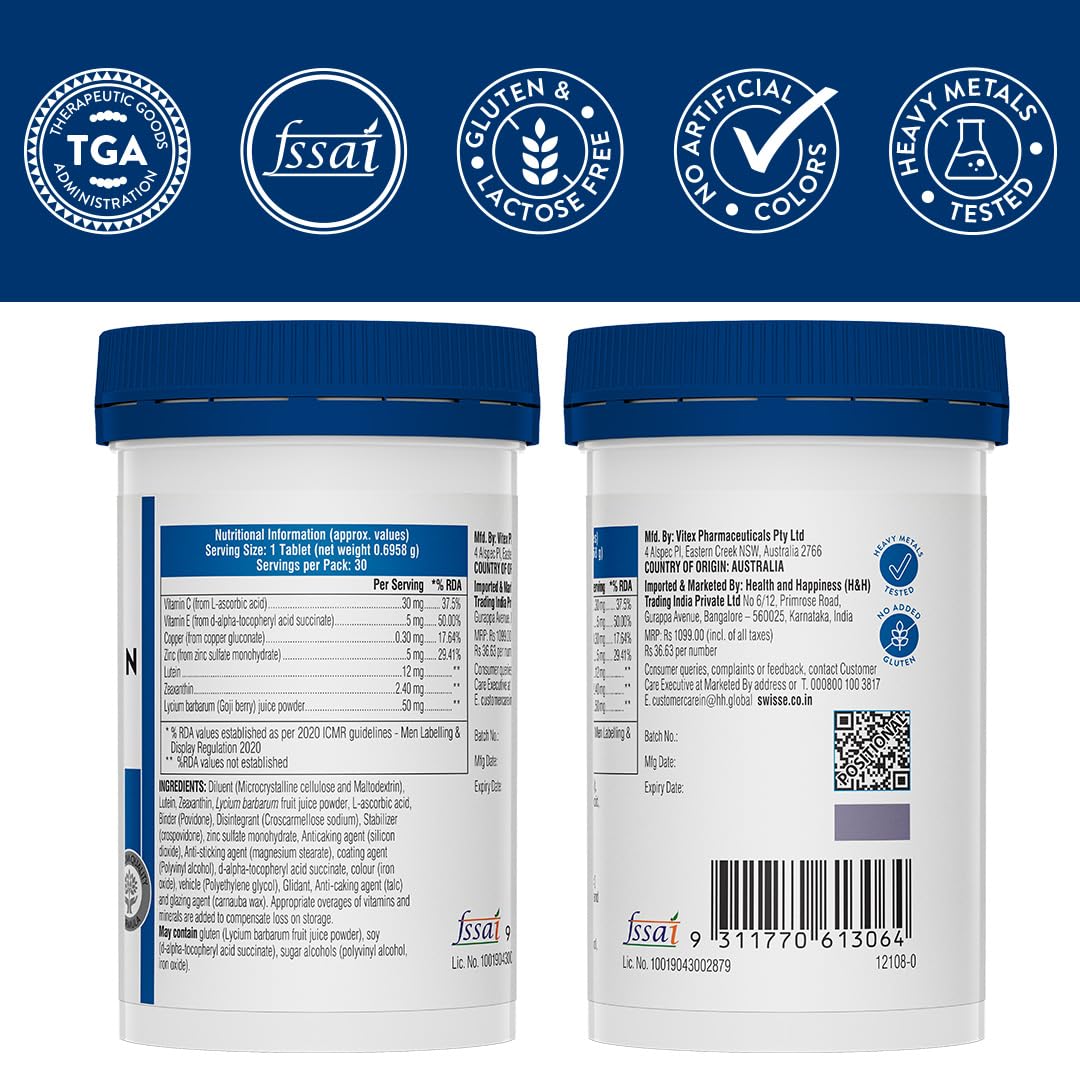 Swisse Ultiboost Lutein & Zeaxanthin Eye Health+, 30 Tablets, Pack of 1 Swisse Ultiboost Lutein & Zeaxanthin Eye Health+, 30 Tablets, Pack of 1