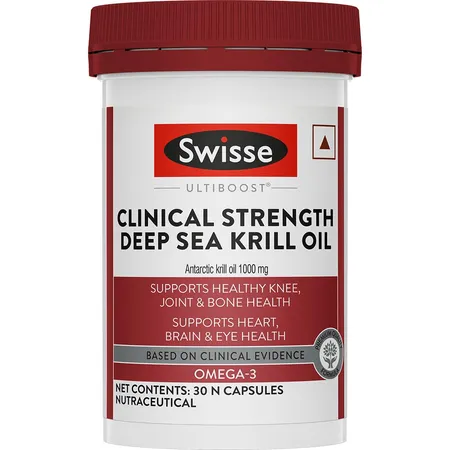 Swisse Ultiboost Clinical Strength Deep Sea Krill Oil 1000mg, 30 Capsules | Supports Health Joint & Bone