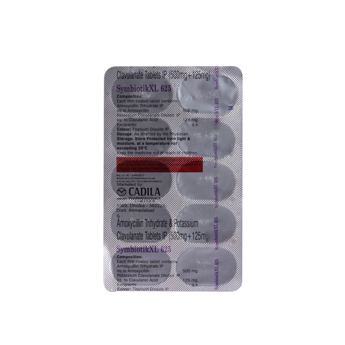 Symbiotik XL 625 mg Tablet 10's, Pack of 10 TabletS Symbiotik XL 625 mg Tablet 10's, Pack of 10 TabletS