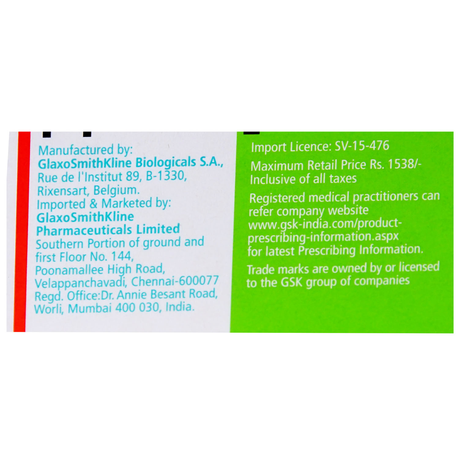 Synflorix Vaccine 0.5 ml, Pack of 1 INJECTION Synflorix Vaccine 0.5 ml, Pack of 1 INJECTION