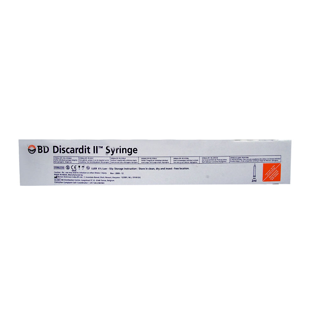 BD Discardit II Syringes 23G 2 ml with Needle 1's, Pack of 1 