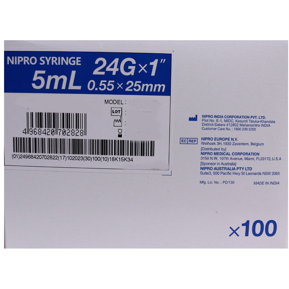 Syringe 5 Ml W/N. (Nipro) Price, Uses, Side Effects, Composition