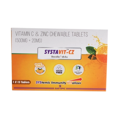 SYSTAVIT-CZ S/F ORANGE FLAV CHEW TABLETS 15'S, Pack of 15 TABLETS