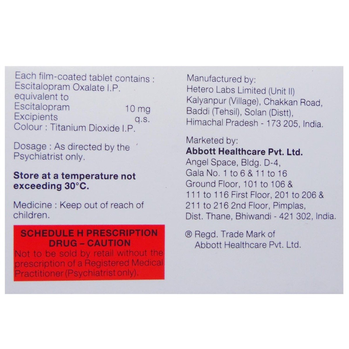 Szetalo 10 Tablet 15's, Pack of 15 TabletS Szetalo 10 Tablet 15's, Pack of 15 TabletS