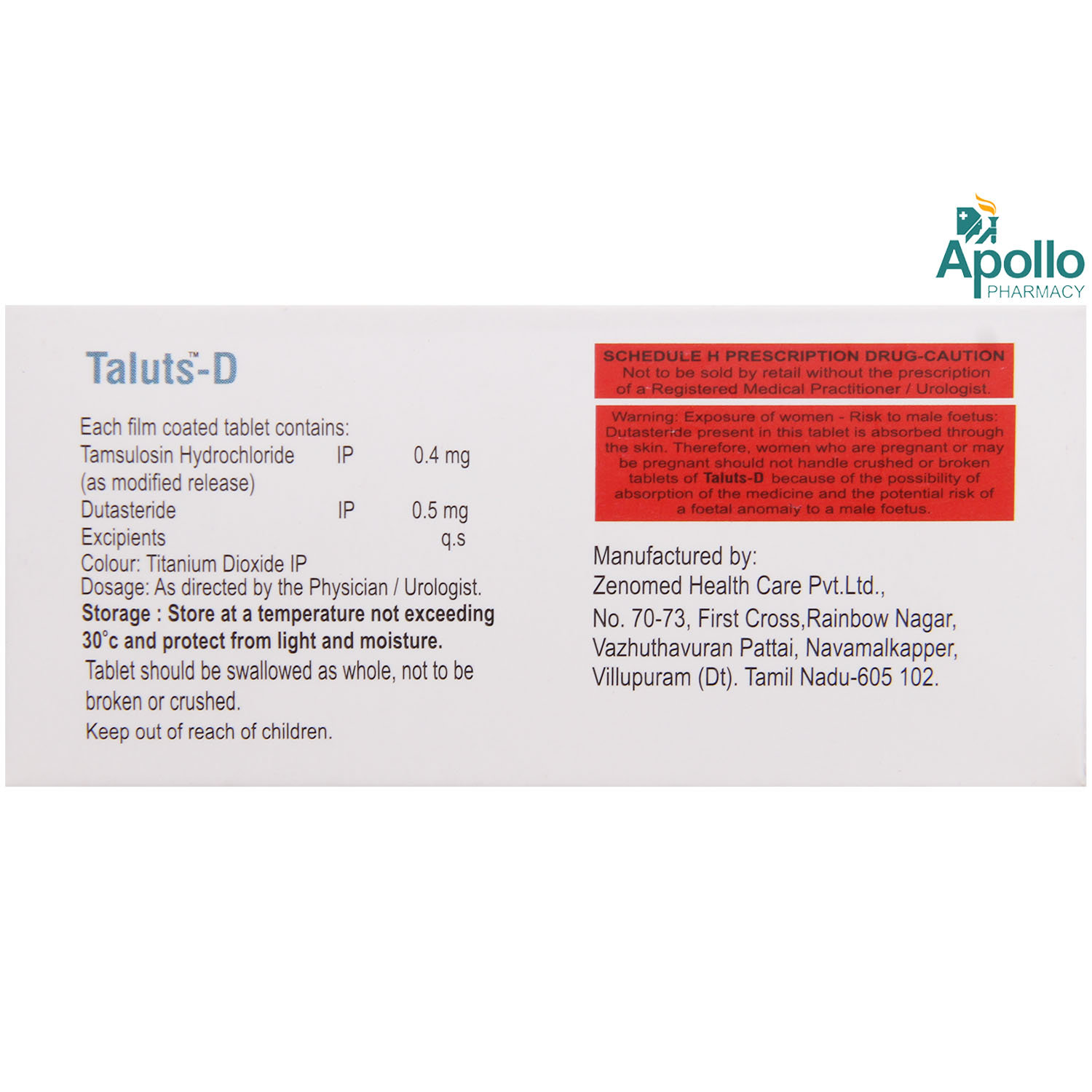 Taluts-D Tablet 10's, Pack of 10 TABLETS Taluts-D Tablet 10's, Pack of 10 TABLETS