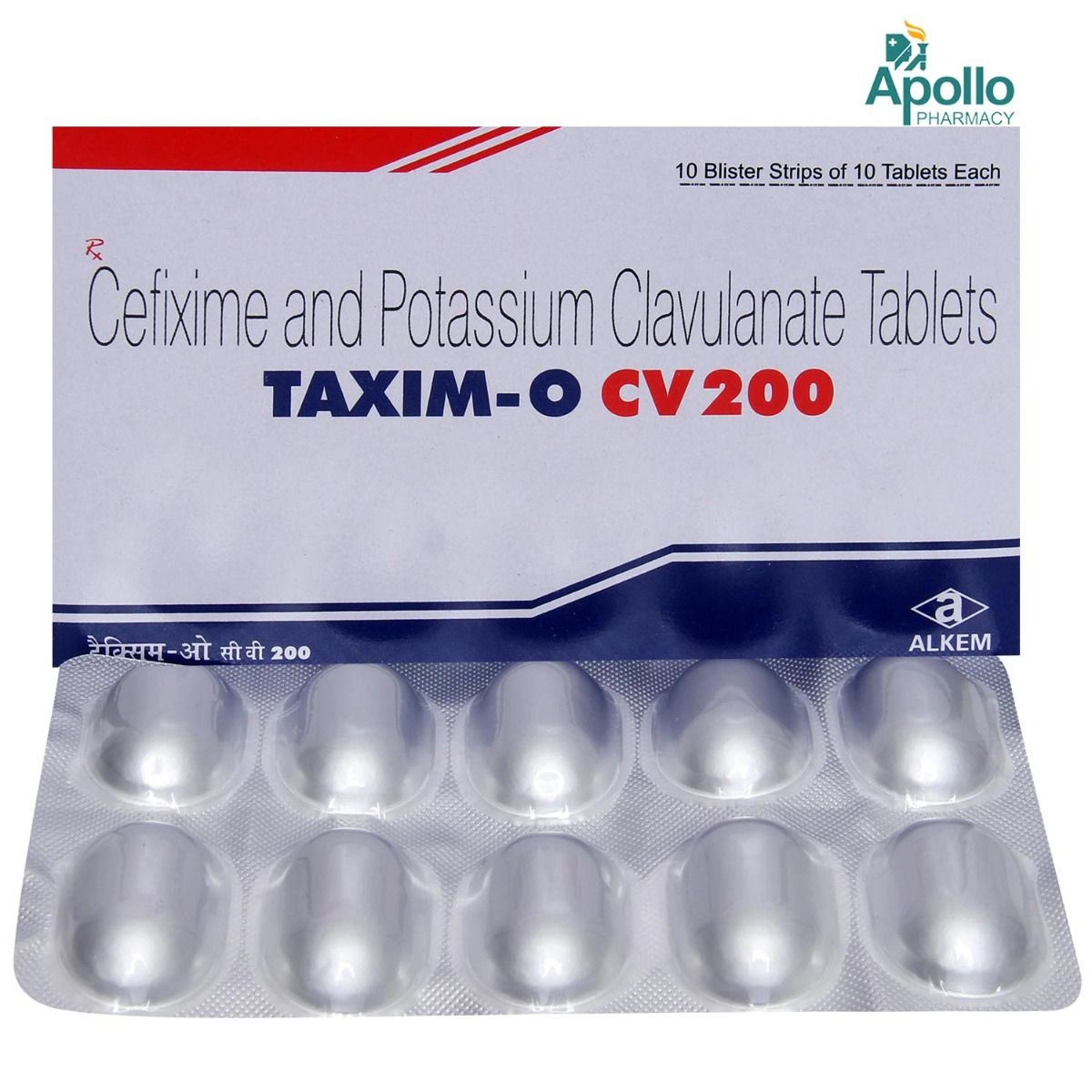 TaximO CV 200 Tablet 10's Price, Uses, Side Effects, Composition