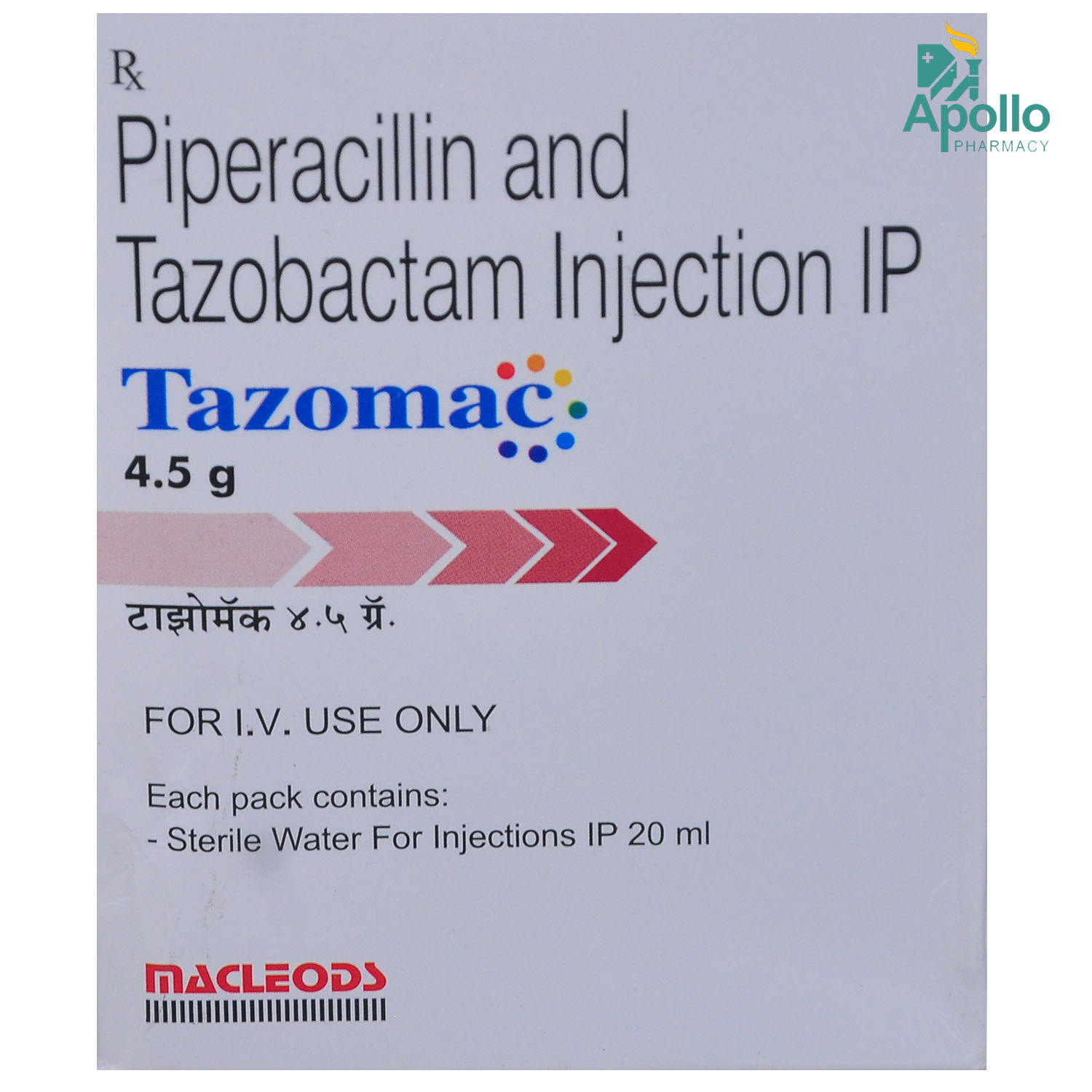Buy Tazomac 4.5 gm Injection 1's Online