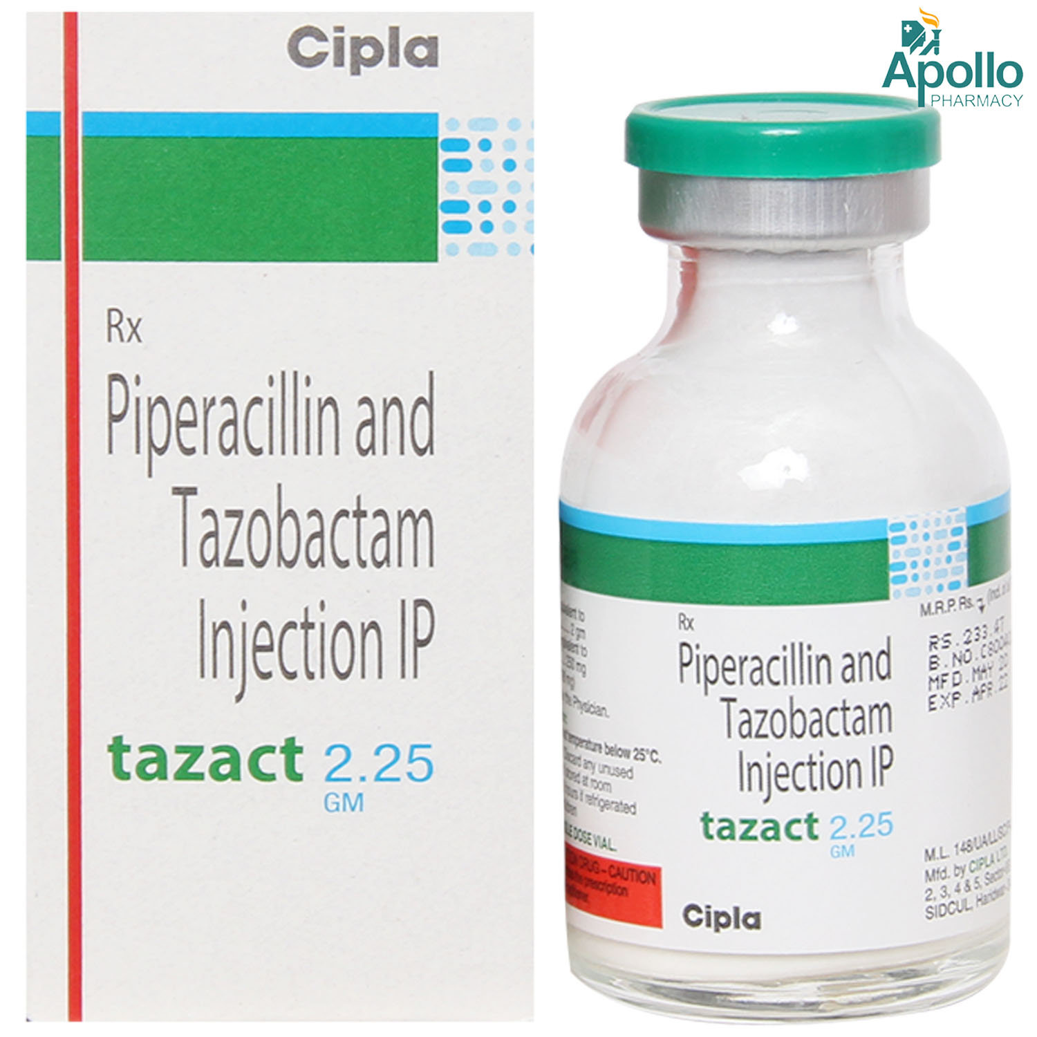 Tazact 2.25 gm Injection 1's, Pack of 1 Injection Tazact 2.25 gm Injection 1's, Pack of 1 Injection