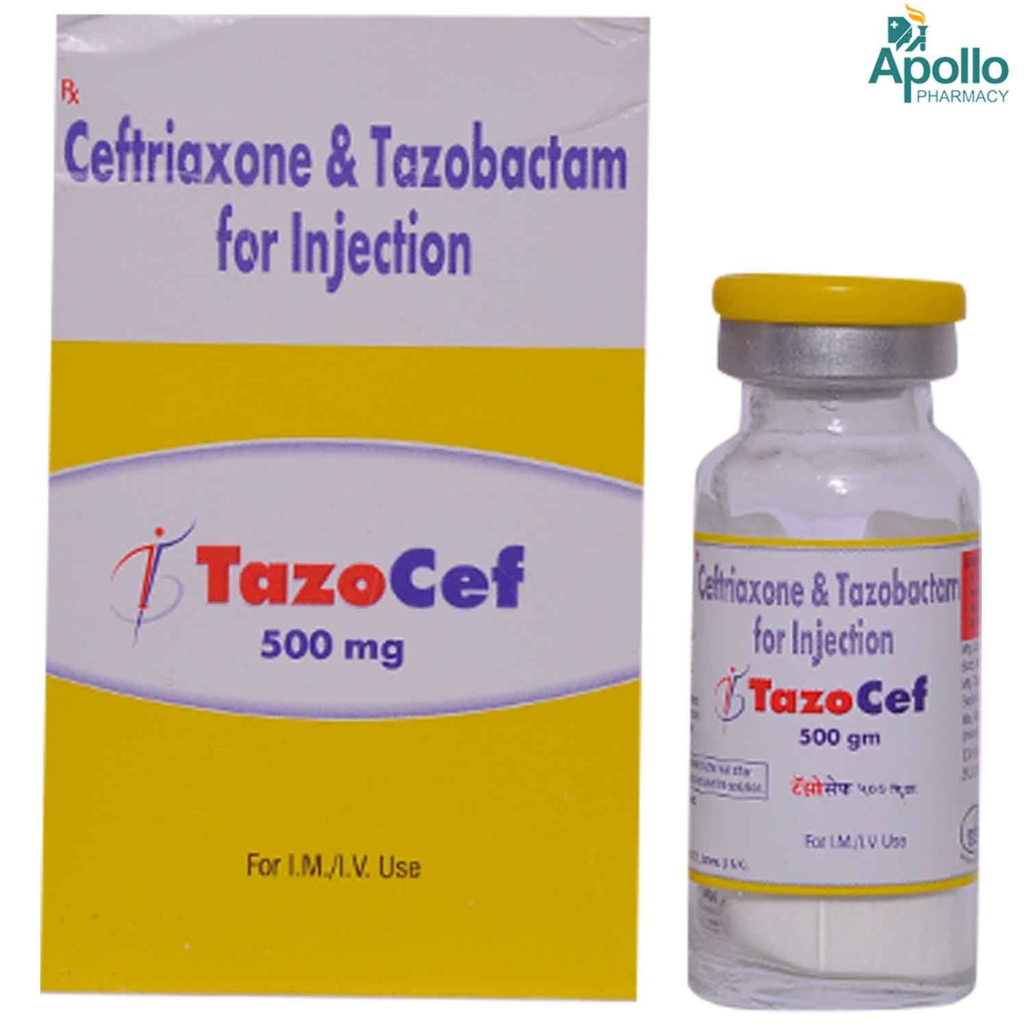 TAZOCEF 500MG INJECTION, Pack of 1 INJECTION TAZOCEF 500MG INJECTION, Pack of 1 INJECTION