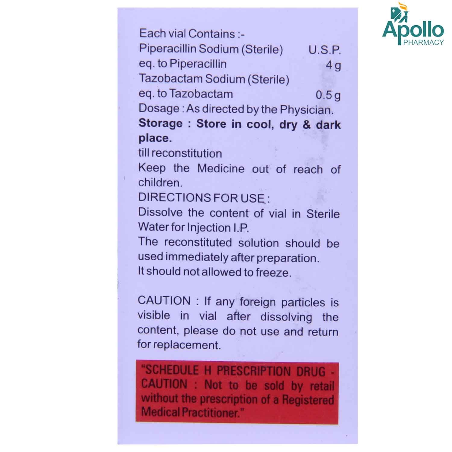 Tazoduke 4.5gm Injection, Pack of 1 INJECTION Tazoduke 4.5gm Injection, Pack of 1 INJECTION