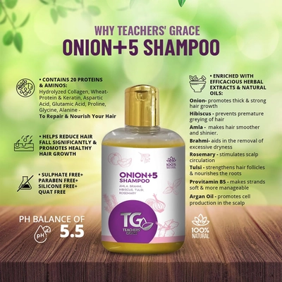 Teachers’ Grace Onion+5 Shampoo, 250 ml, Pack of 1