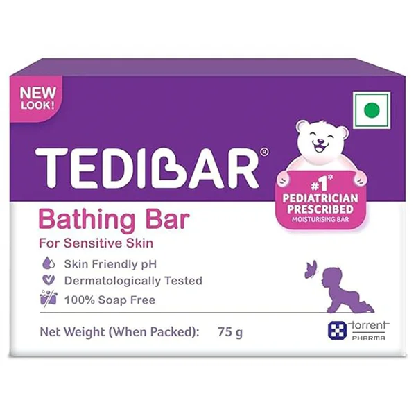 Tedibar Baby Bathing Bar, 75 gm, Pack of 1