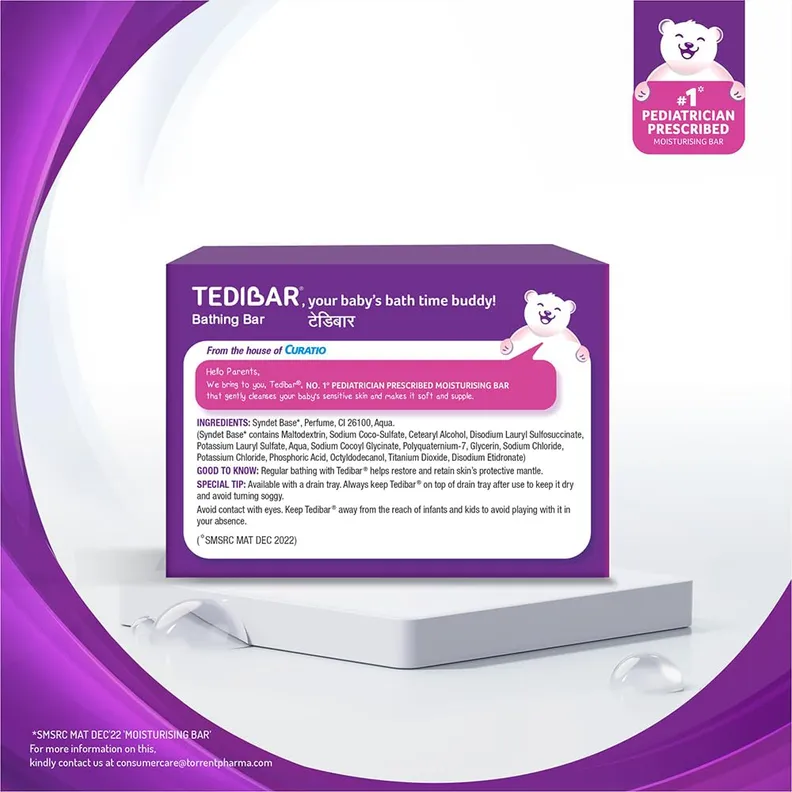 Tedebar Buy Tedibar Baby Bathing Bar, 75 gm | 19 Minutes Delivery | Apollo Pharmacy