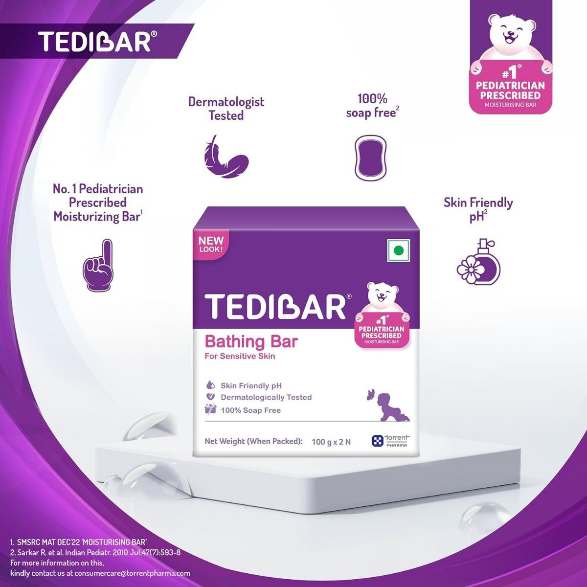 Tedibar Bathing Bar, 200 gm (2x100 gm), Pack of 1 Tedibar Bathing Bar, 200 gm (2x100 gm), Pack of 1