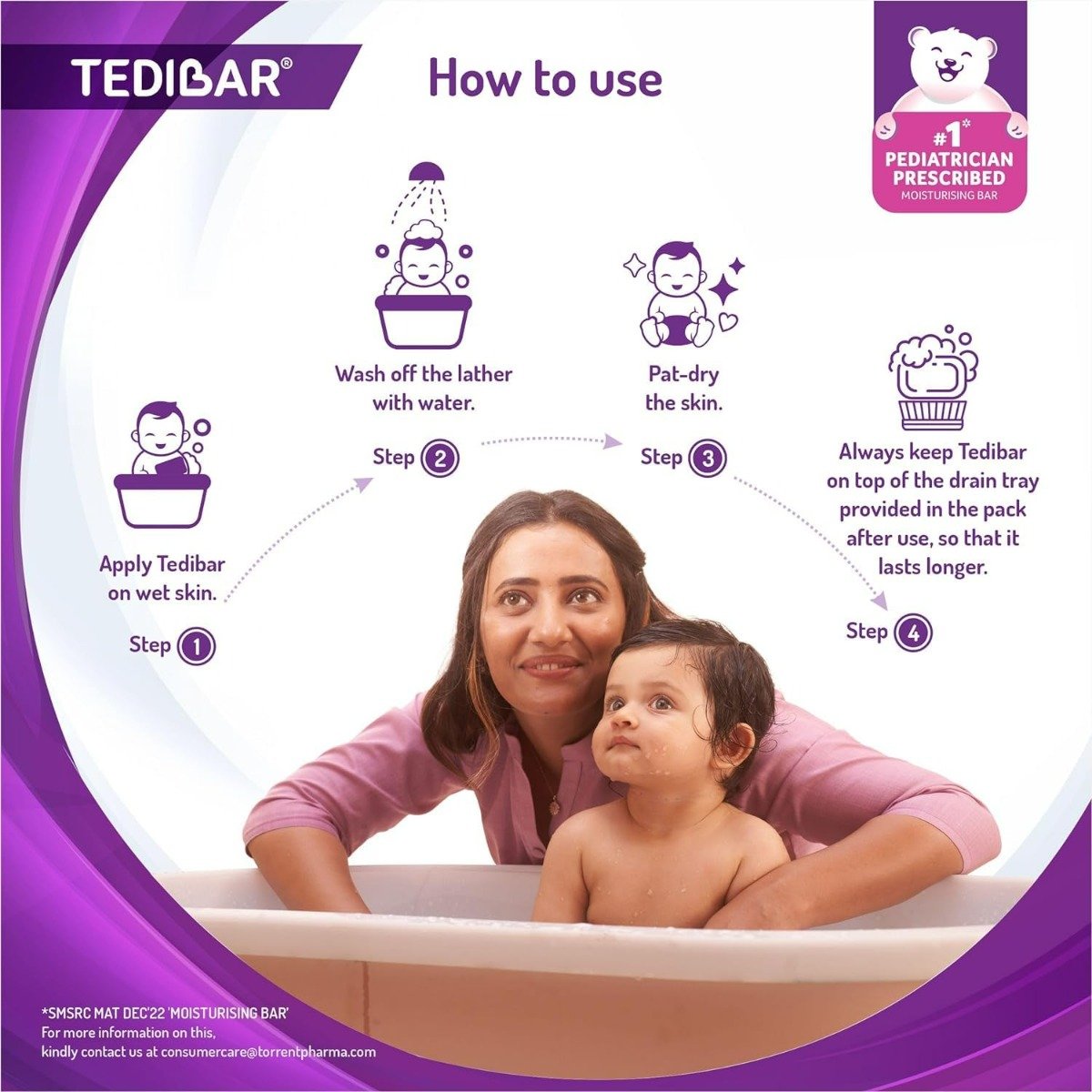 Tedibar Bathing Bar, 200 gm (2x100 gm), Pack of 1 Tedibar Bathing Bar, 200 gm (2x100 gm), Pack of 1