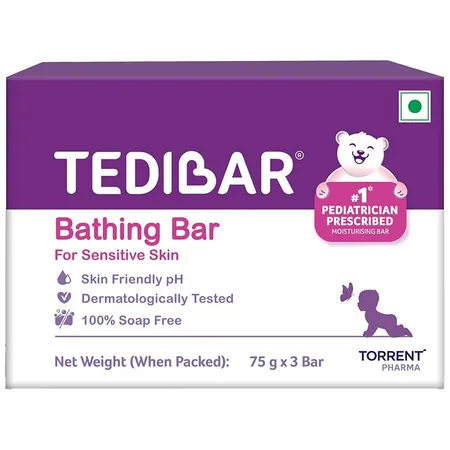 Tedibar Baby Bathing Bar, 225 gm (3 x 75 gm)