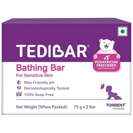 Tedibar Baby Bathing Bar, 225 gm (3 x 75 gm)