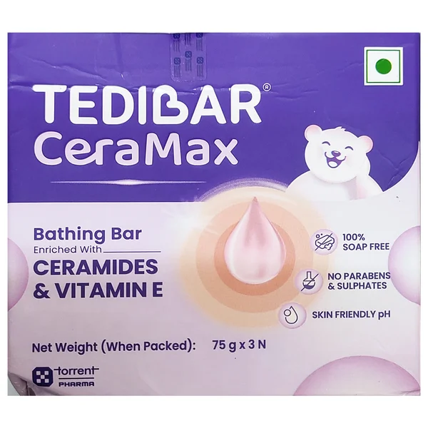 Tedibar Ceramax Bathing Bar, 225 gm (3X75 gm), Pack of 1