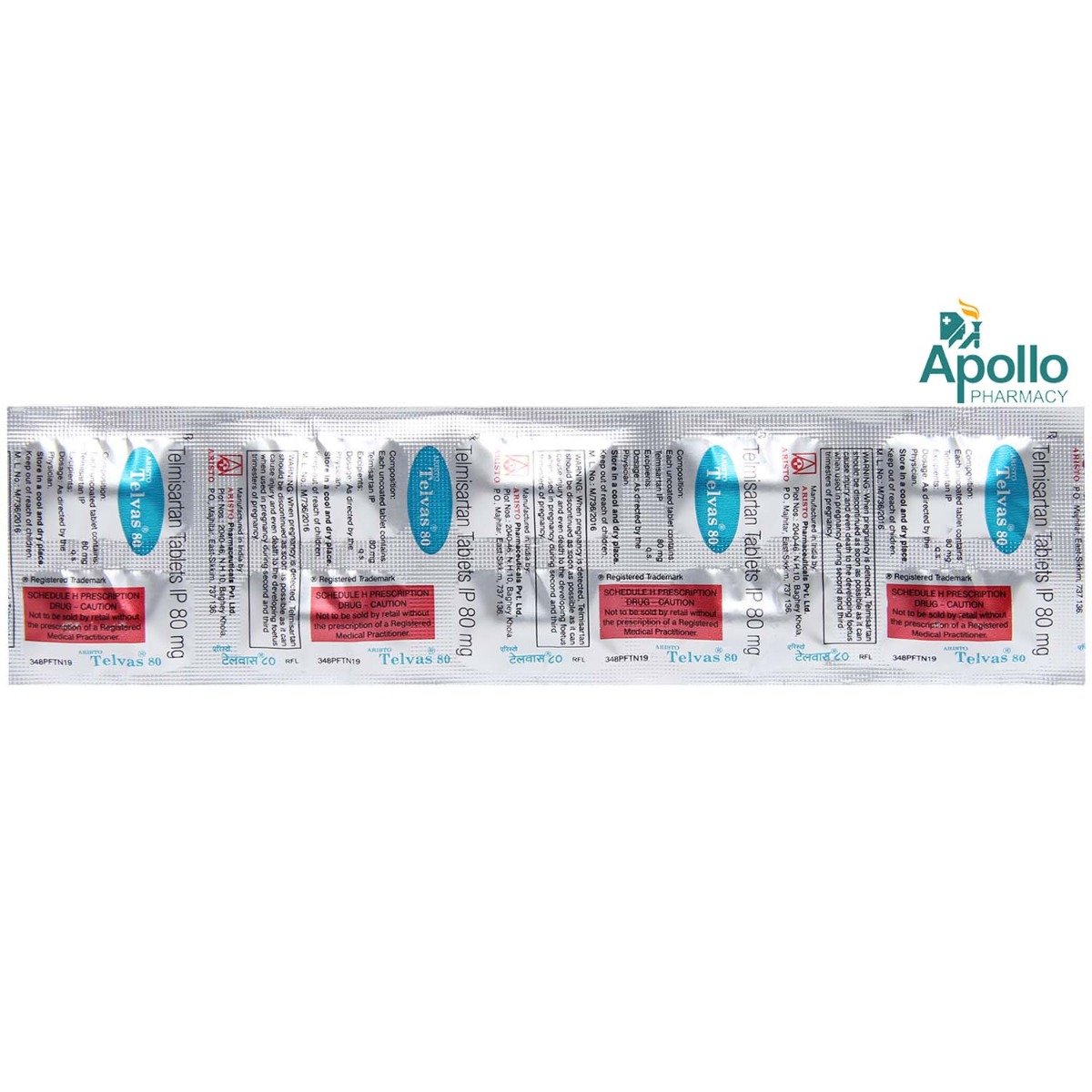 Telvas 80 Tablet 10's, Pack of 10 TABLETS Telvas 80 Tablet 10's, Pack of 10 TABLETS