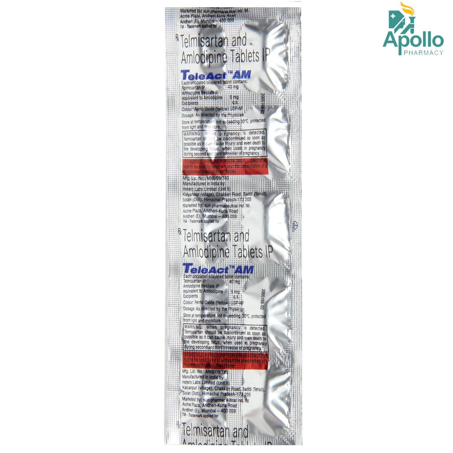 Teleact AM Tablet 10's, Pack of 10 Teleact AM Tablet 10's, Pack of 10