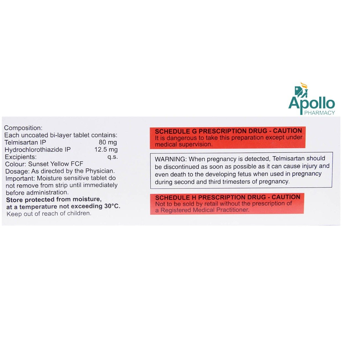 Telvas H 80/12.5 Tablet 10's, Pack of 10 Telvas H 80/12.5 Tablet 10's, Pack of 10