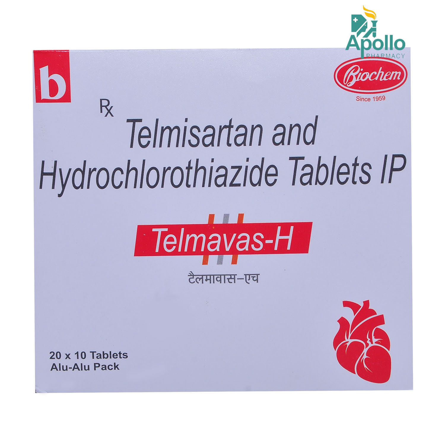Telmavas-H Tablet 10's, Pack of 10 Telmavas-H Tablet 10's, Pack of 10