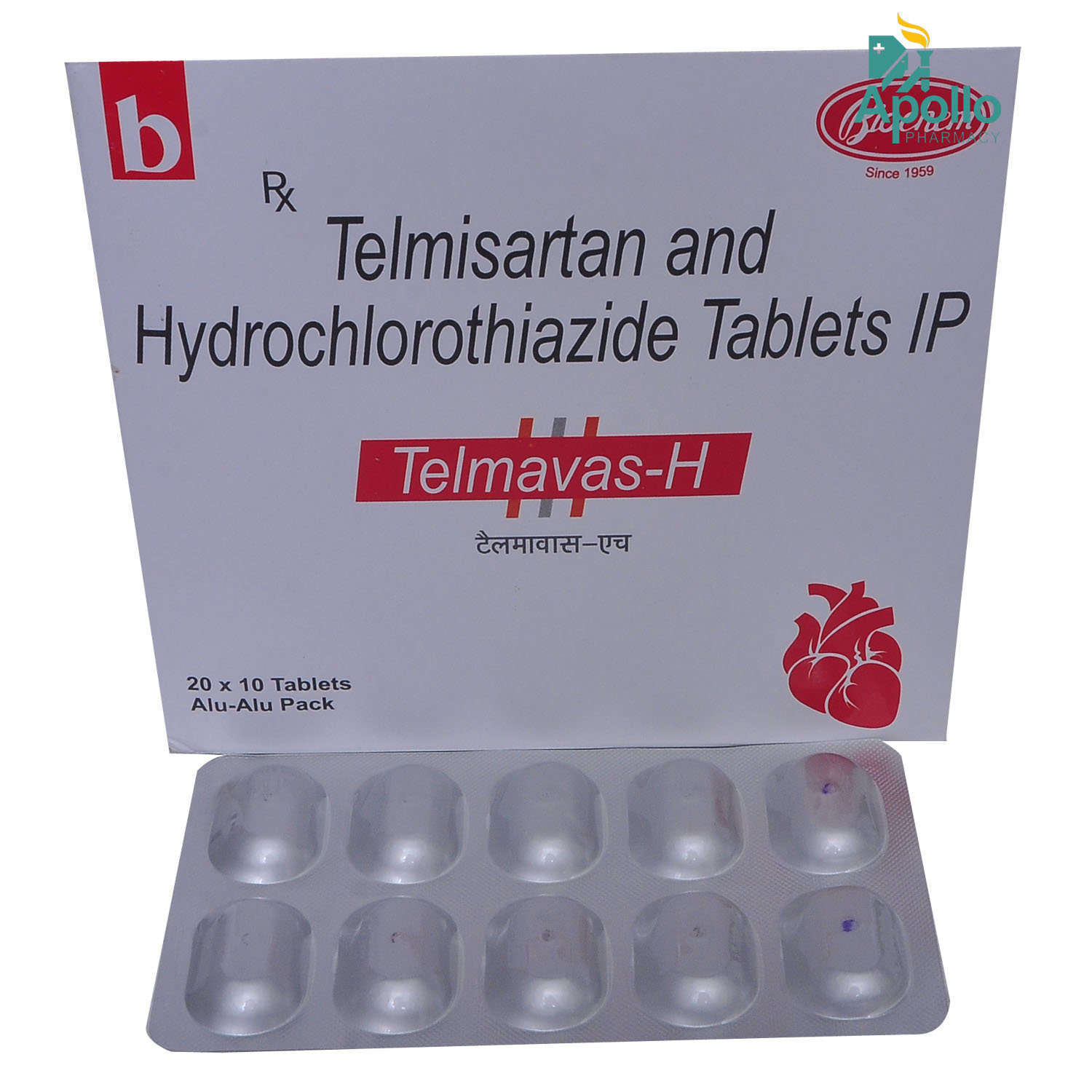 Telmavas-H Tablet 10's, Pack of 10 Telmavas-H Tablet 10's, Pack of 10