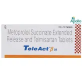 Teleact Beta 25 Tablet 10's, Pack of 10 TABLETS