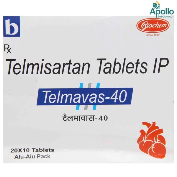 Telmavas 40 mg Tablet 10's