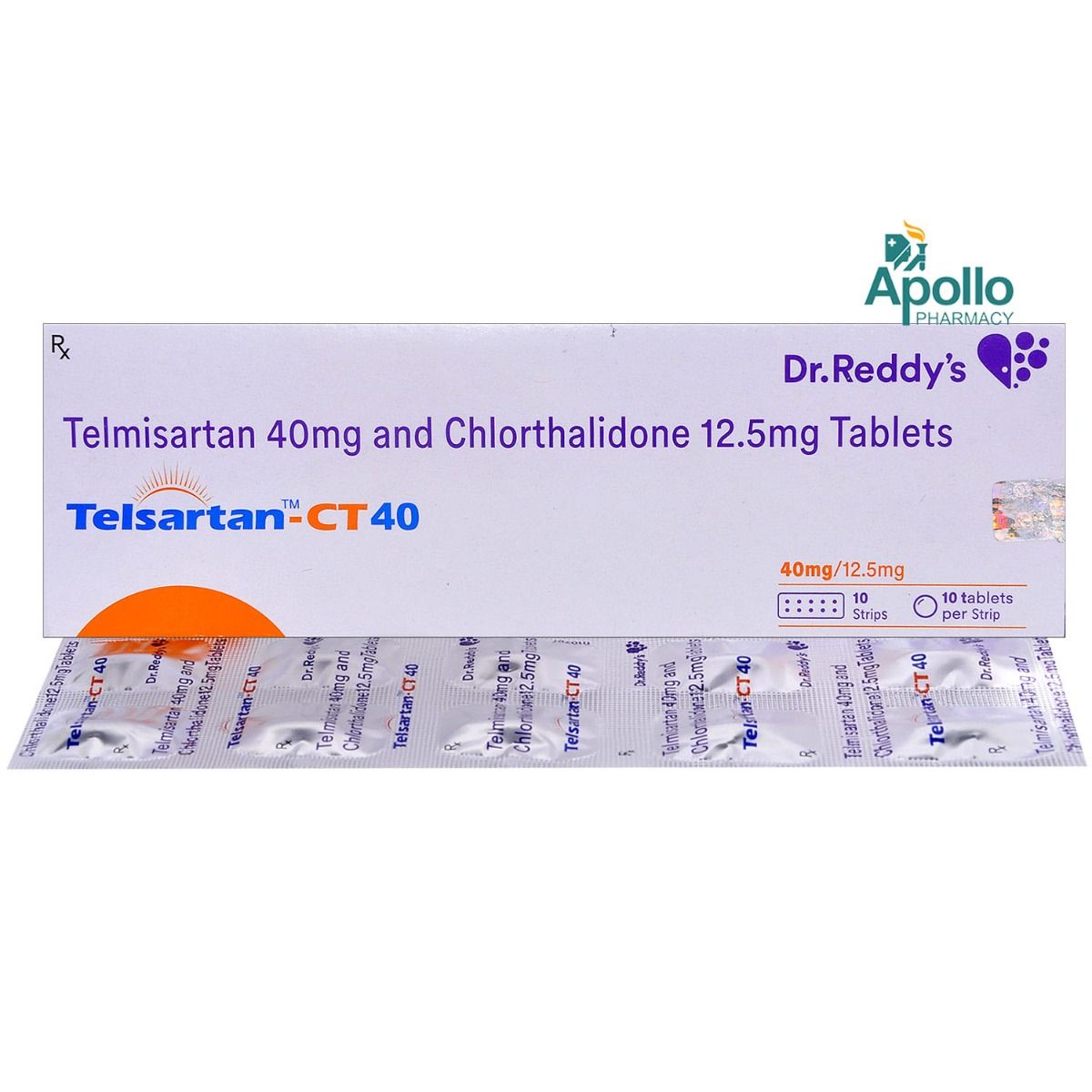 TelsartanCT 40 Tablet 10's Price, Uses, Side Effects, Composition