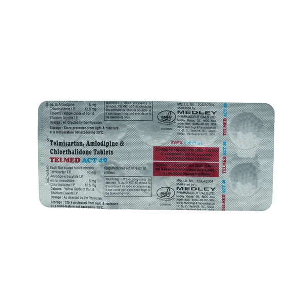 TELMED ACT 40MG TABLET 10'S, Pack of 10 TABLETS