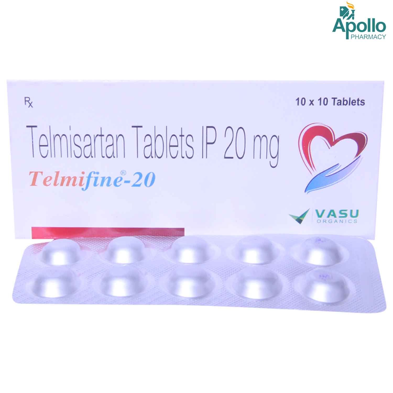 Telmifine 20 Tablet 10's, Pack of 10 TabletS Telmifine 20 Tablet 10's, Pack of 10 TabletS