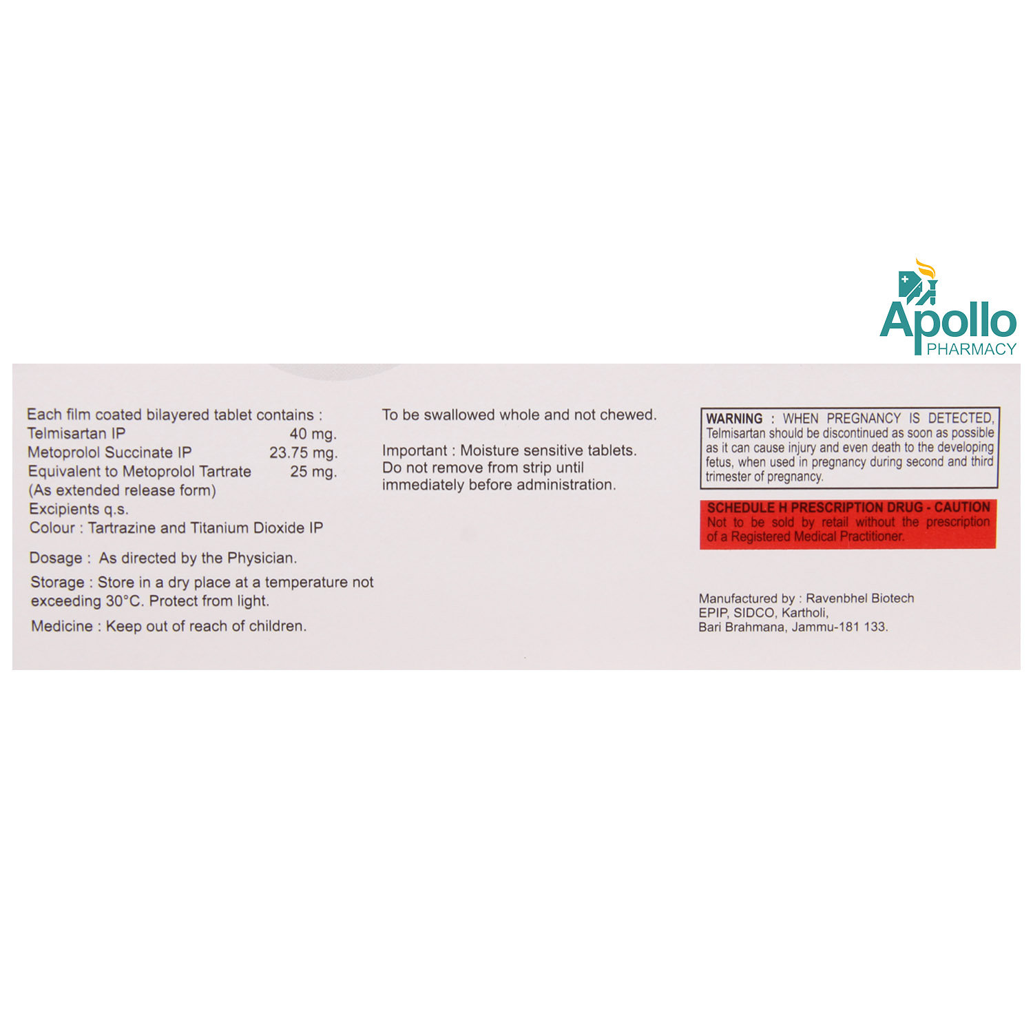 Telmikaa MT 25 Tablet 10's, Pack of 10 Telmikaa MT 25 Tablet 10's, Pack of 10