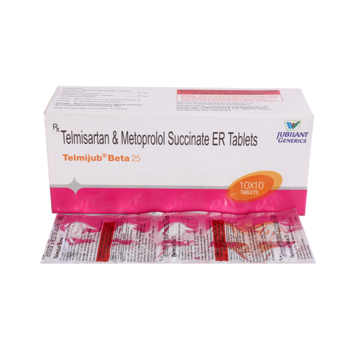 Telmijub Beta 25 mg Tablet 10's, Pack of 10 TabletS Telmijub Beta 25 mg Tablet 10's, Pack of 10 TabletS