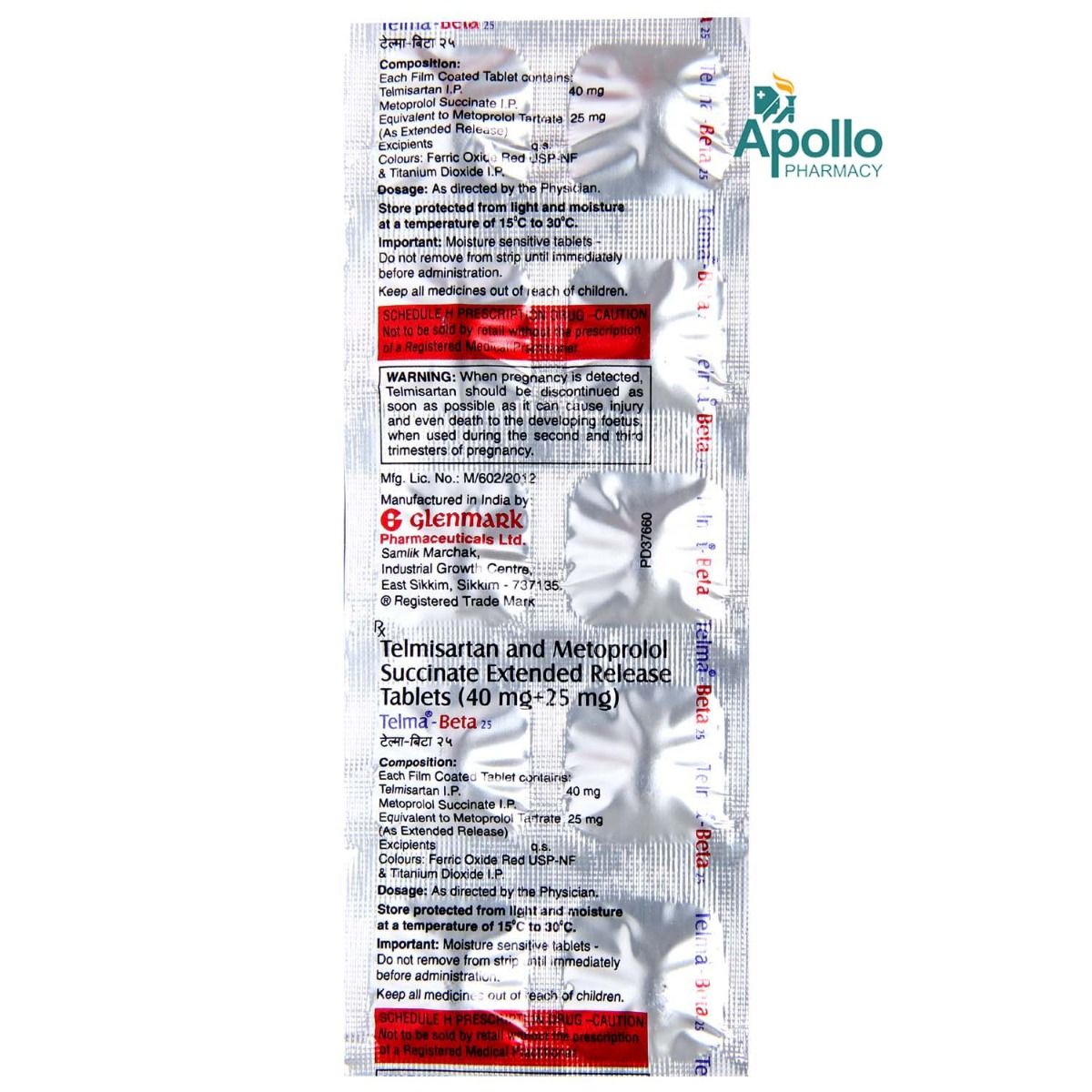 Telma-Beta 25 Tablet 10's Price, Uses, Side Effects, Composition ...