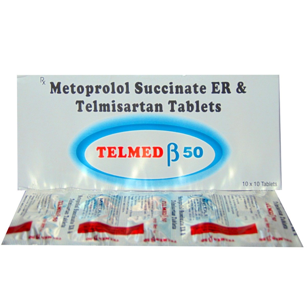 Telmed Beta 50 mg/40 mg Tablet 10's, Pack of 10 TabletS Telmed Beta 50 mg/40 mg Tablet 10's, Pack of 10 TabletS