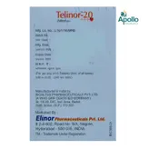 Telinor-20 Tablet 15's, Pack of 15 TabletS