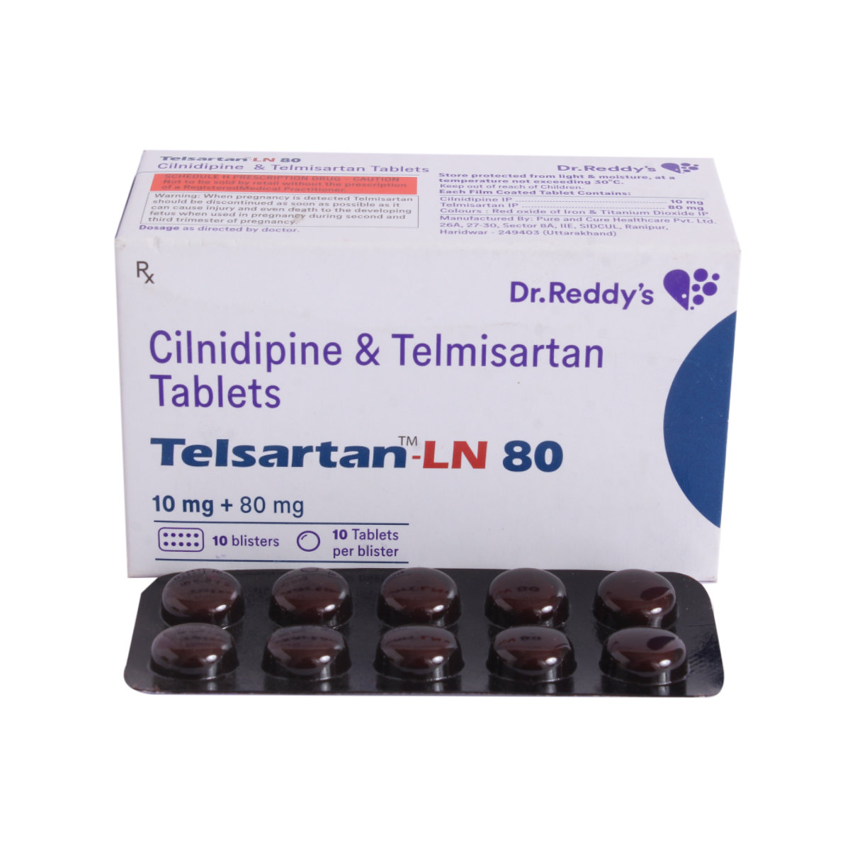 Telsartan-LN 80 mg/10 mg Tablet 10's, Pack of 10 Telsartan-LN 80 mg/10 mg Tablet 10's, Pack of 10