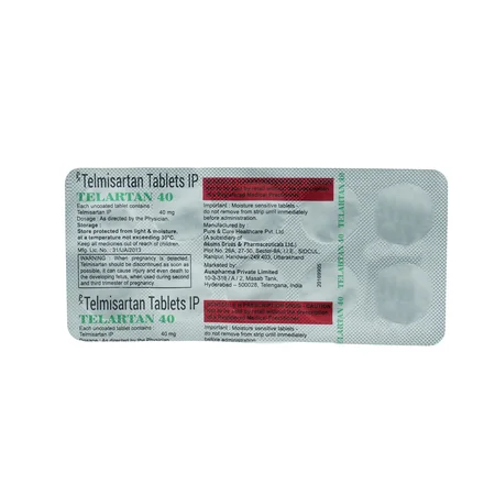 Telartan 40 mg Tablet 10's