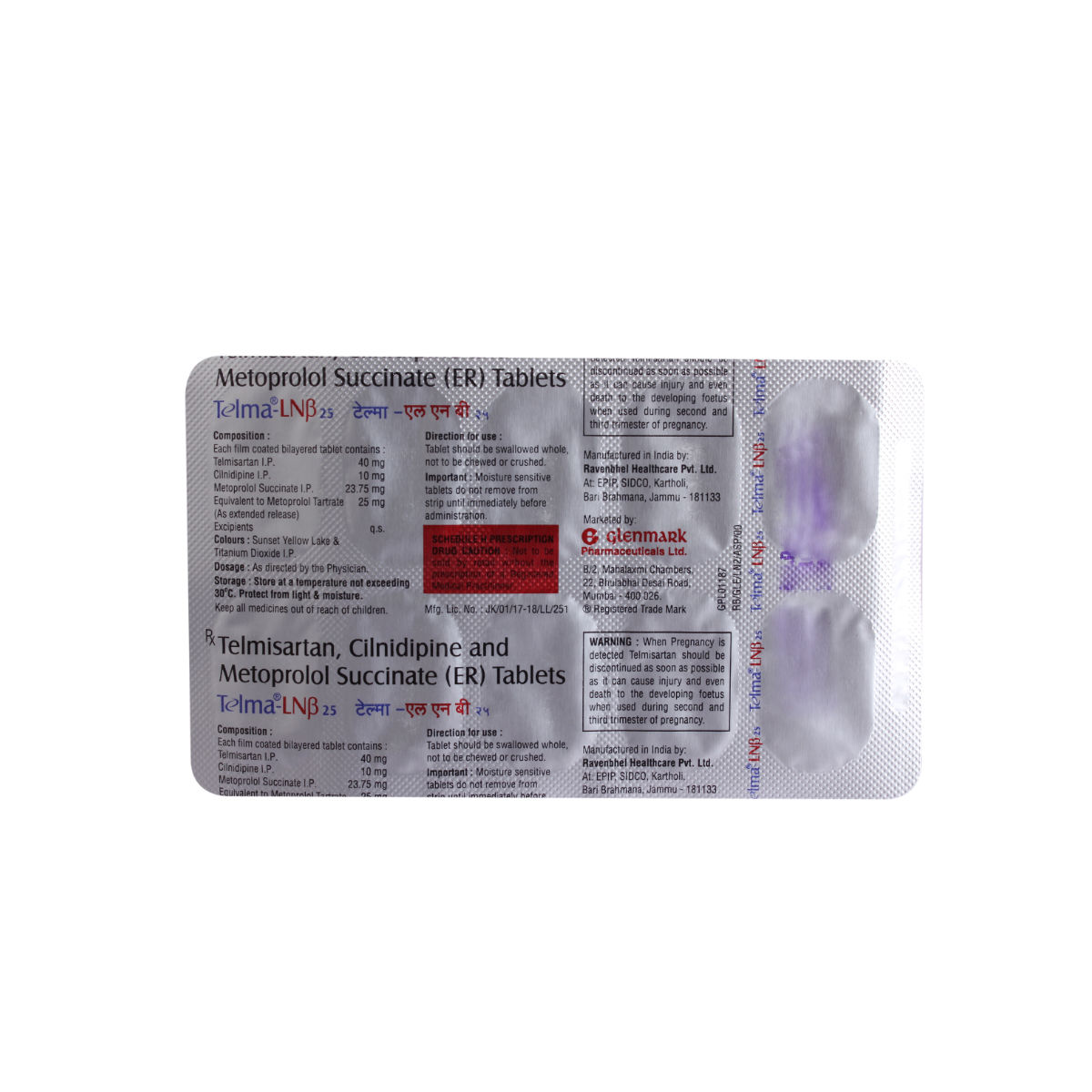 Telma-LN Beta 25 Tablet 10's Price, Uses, Side Effects, Composition ...