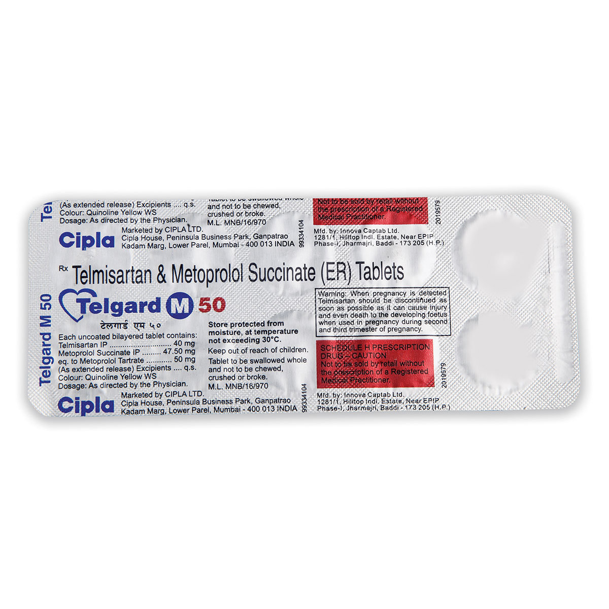 Telgard M 50 Tablet 10's, Pack of 10 Telgard M 50 Tablet 10's, Pack of 10