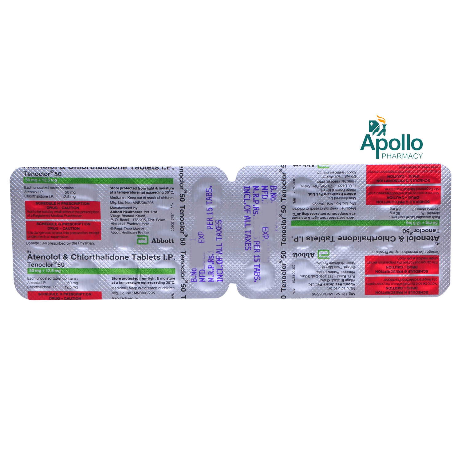 Tenoclor 50 Tablet 15's, Pack of 15 TABLETS Tenoclor 50 Tablet 15's, Pack of 15 TABLETS