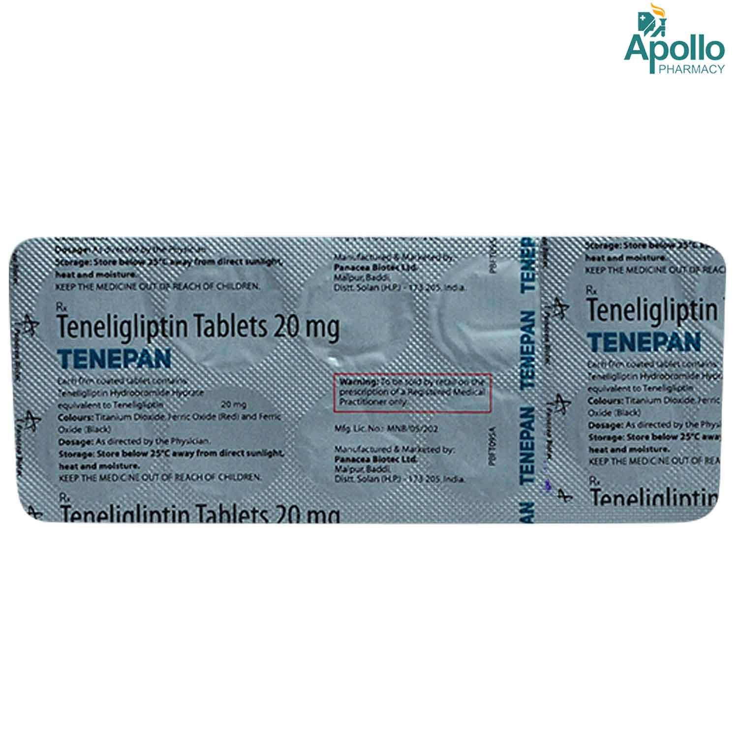 TENEPAN 20 TABLET 10'S, Pack of 10 TabletS TENEPAN 20 TABLET 10'S, Pack of 10 TabletS
