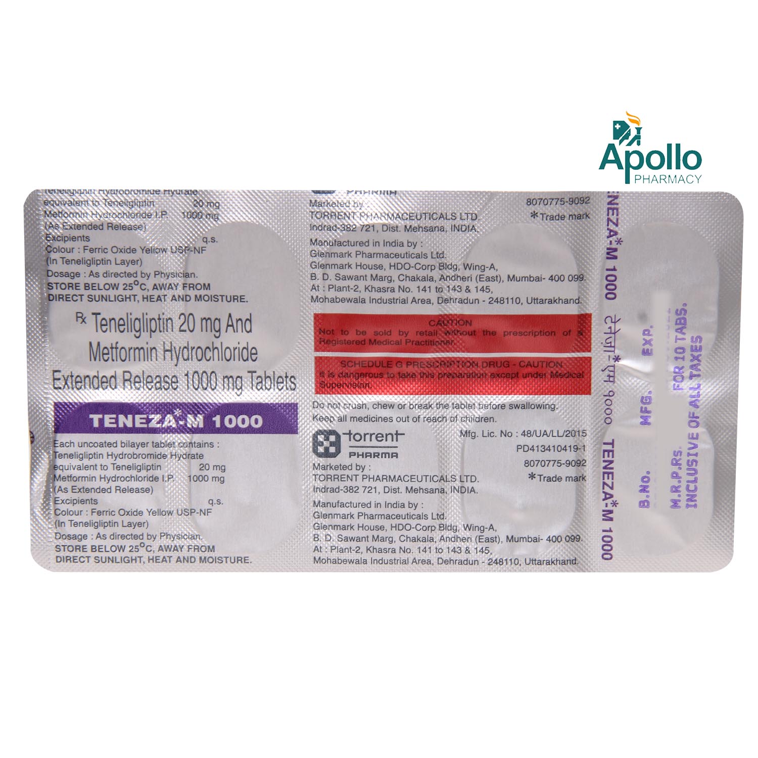 Teneza M 1000 Tablet 10's, Pack of 10 TABLETS Teneza M 1000 Tablet 10's, Pack of 10 TABLETS