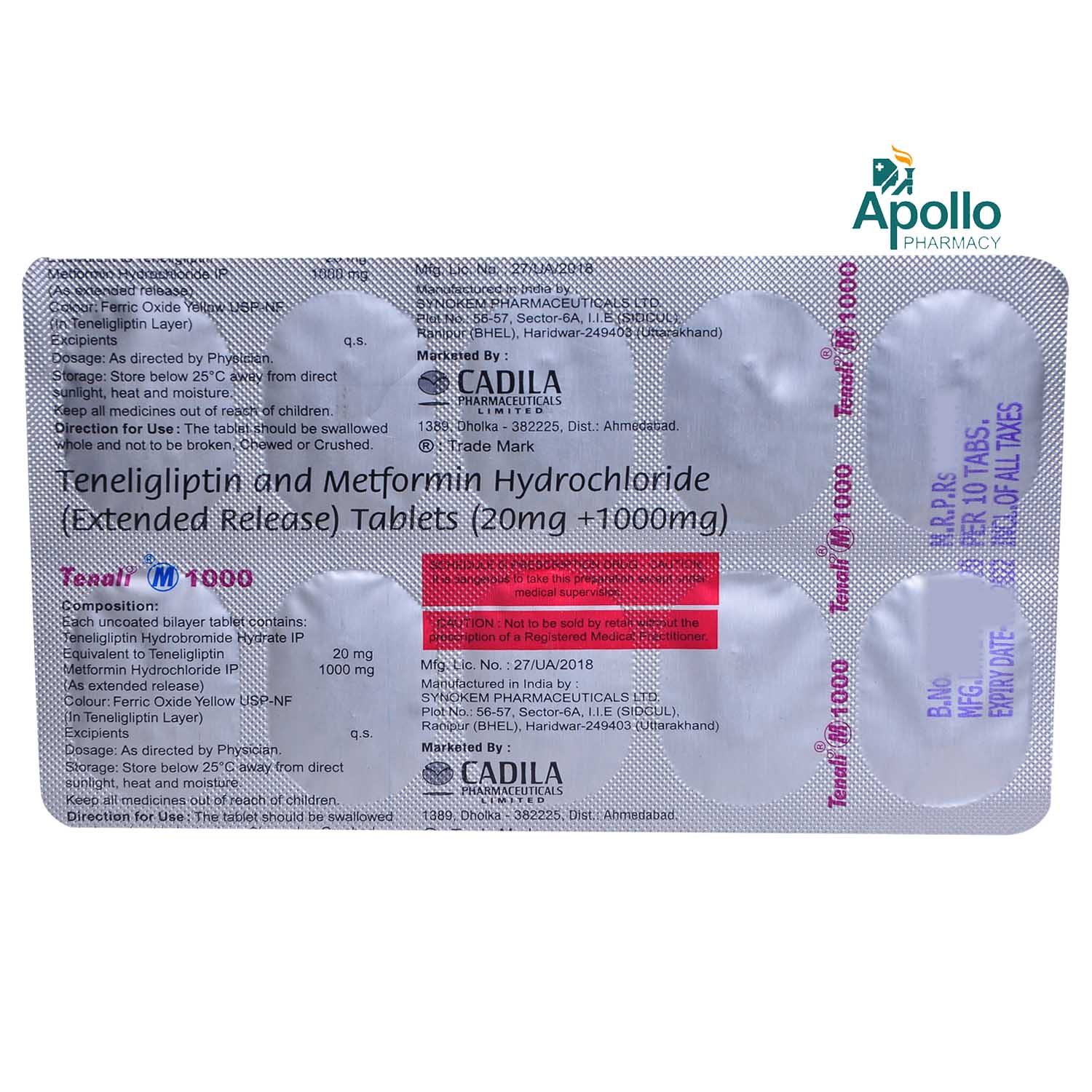 Tenali M 1000 Tablet 10's, Pack of 10 TABLETS Tenali M 1000 Tablet 10's, Pack of 10 TABLETS